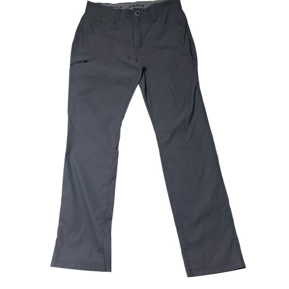 Orvis Pants Mens 34 X 34 Dark Gray Lightweight Nylon Stretch Hiking Fishing Zip - Picture 1 of 11